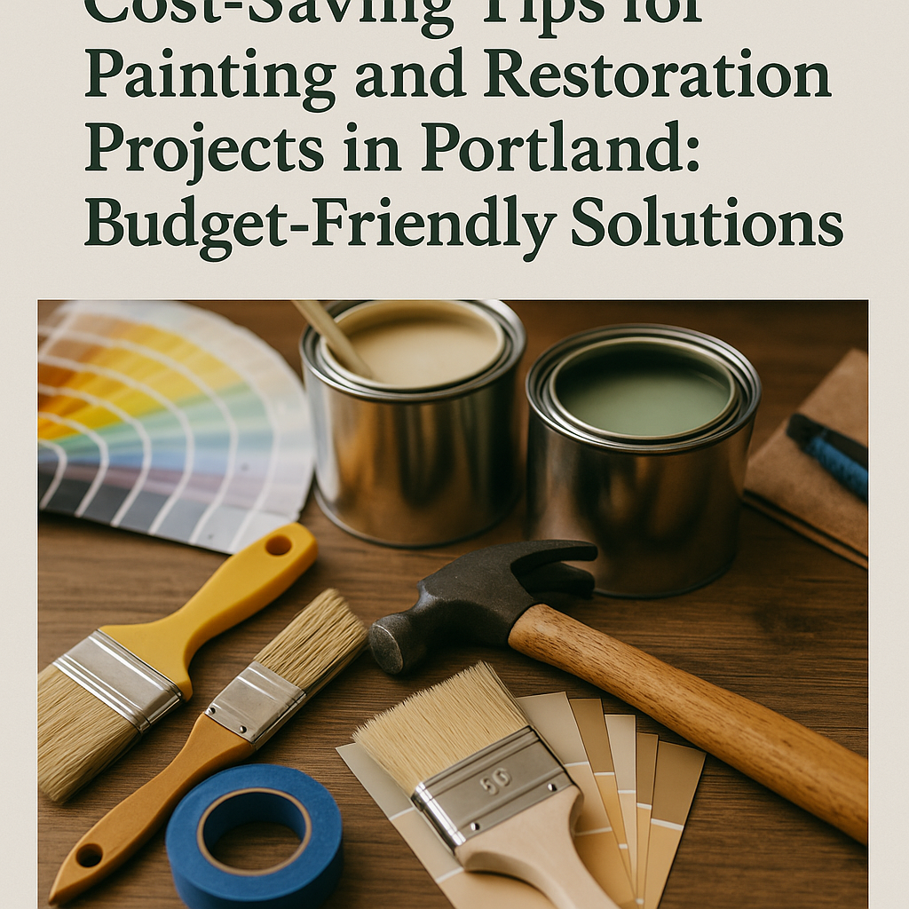 Painting and restoration tools on a budget workspace in Portland
