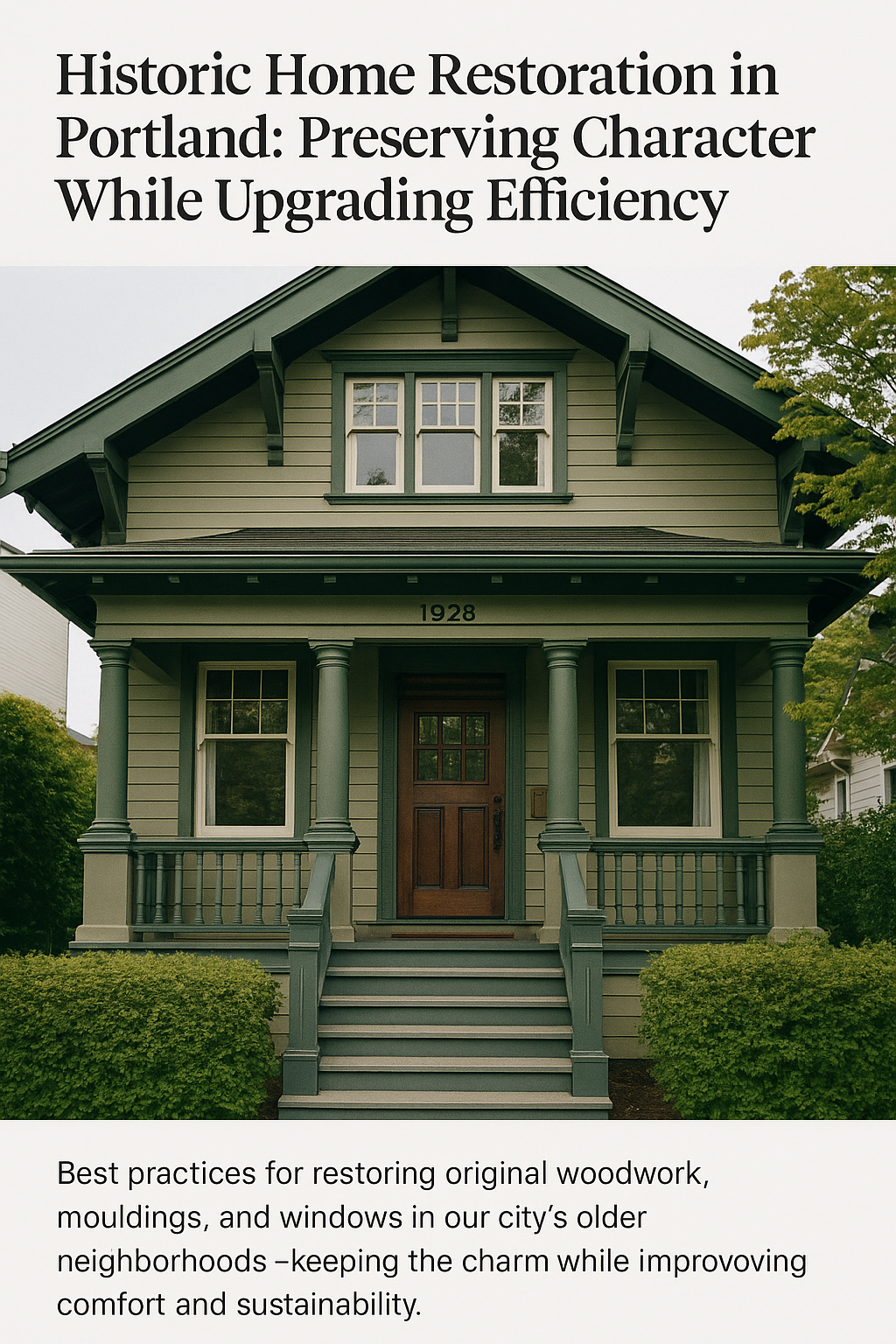 Restored historic home in Portland with detailed woodwork and preserved windows